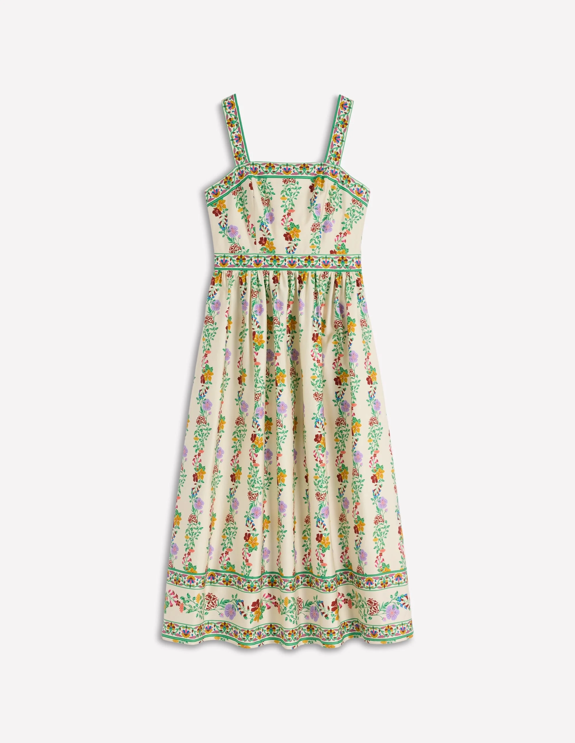 Square Neck Occasion Dress-Ivory, Blossom Trail - 1