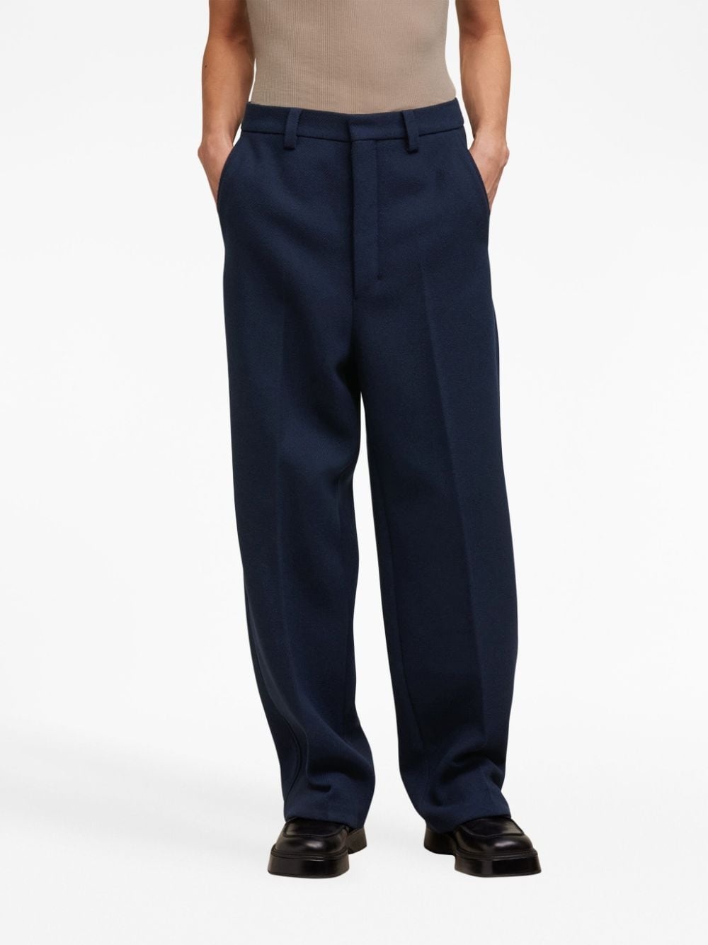 straight-leg tailored trousers - 4