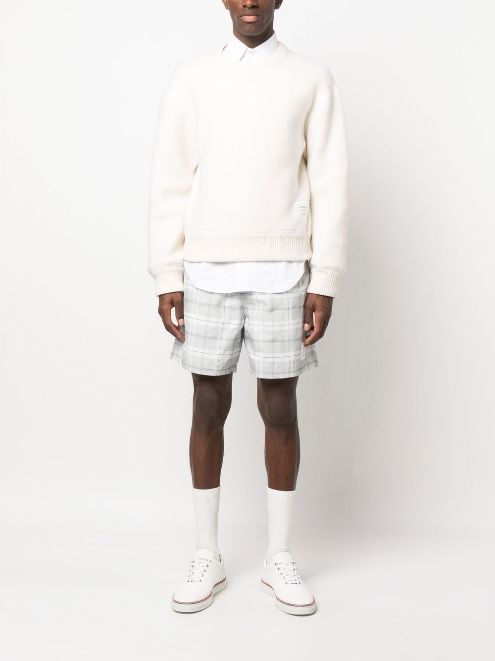 logo-patch crew neck jumper - 2