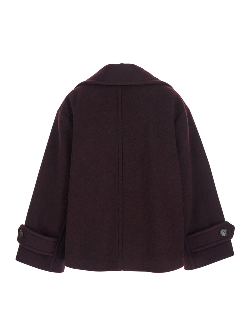 Chloé Women Violet Double-Breasted Jacket With Wide Notched Revers And Dropped Shoulders In Wool Ble - 2