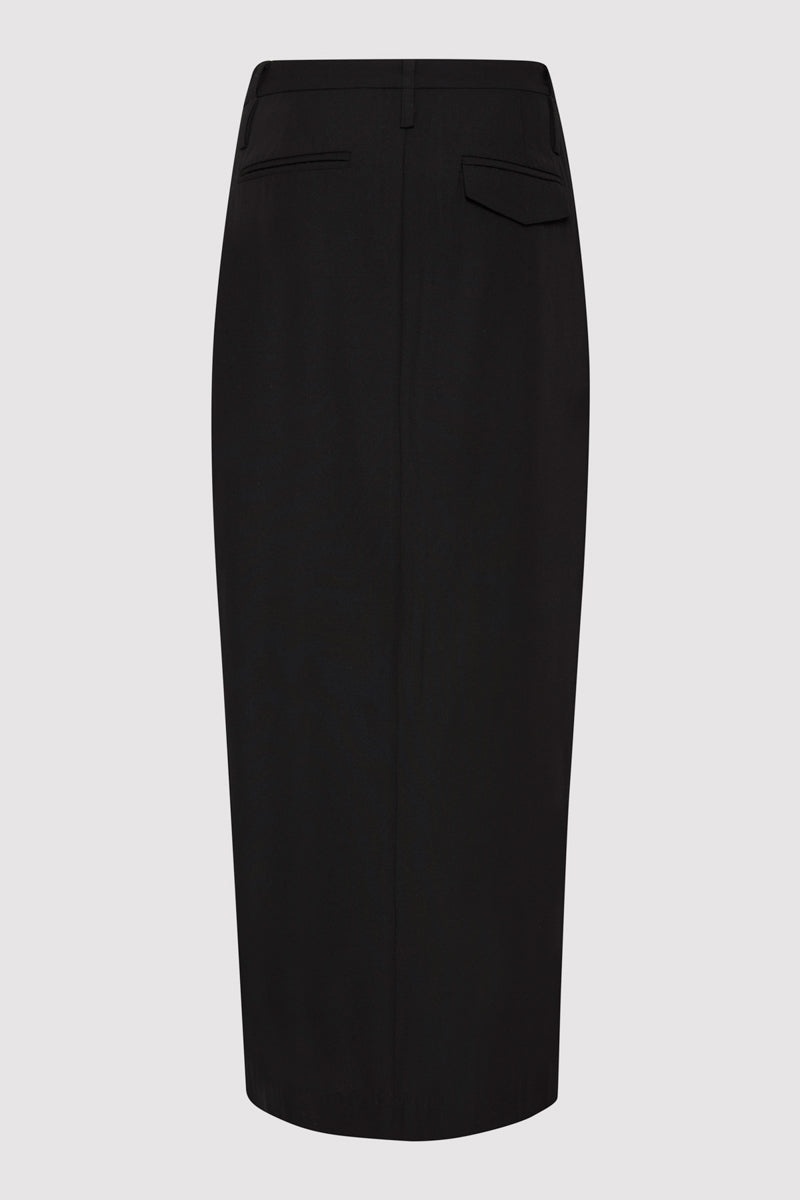 Double Loop Maxi Skirt - Black - 7