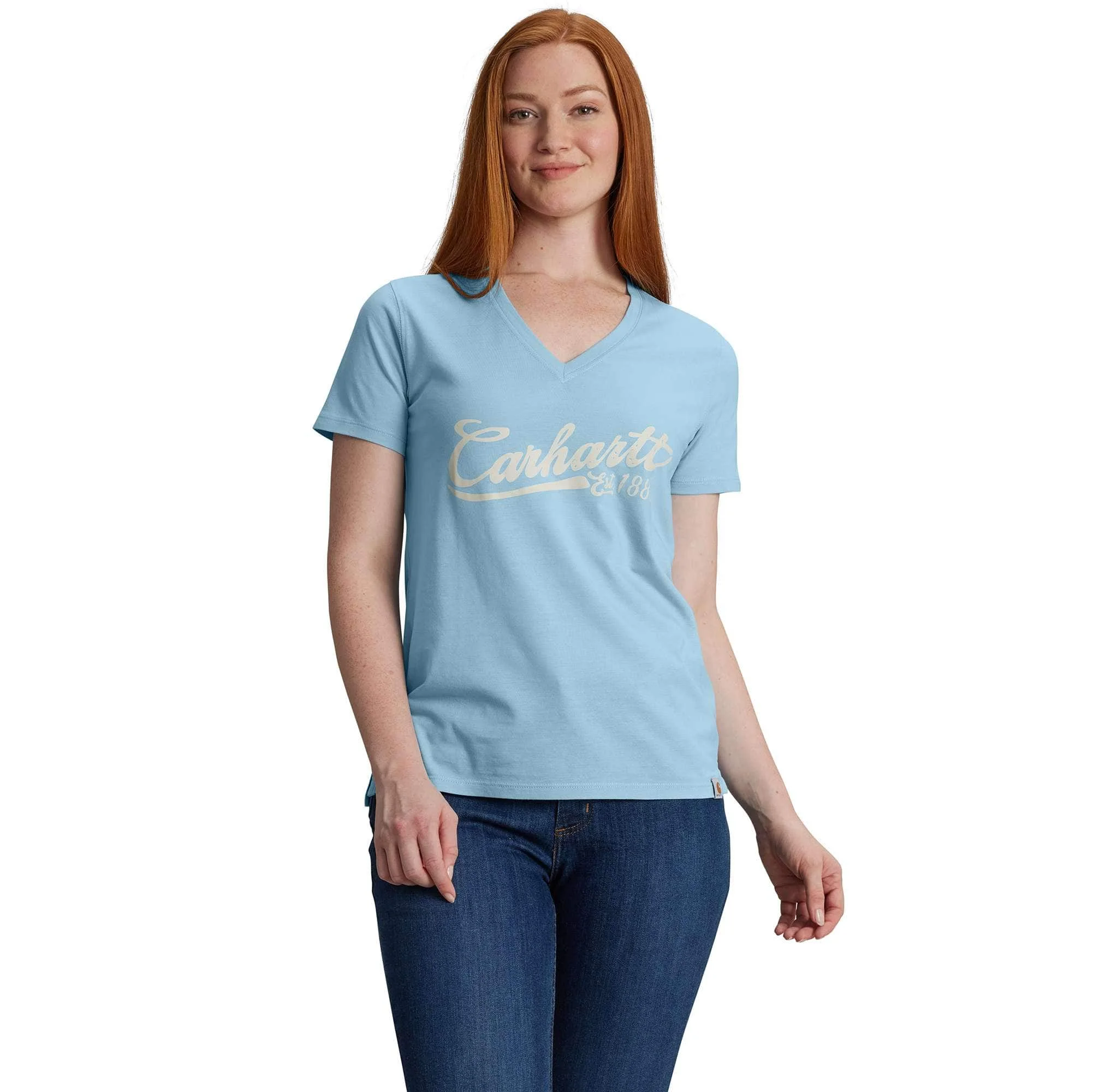 Women's TENCEL™ Fiber Series Relaxed Fit Short-Sleeve Graphic V-Neck T-Shirt - 1