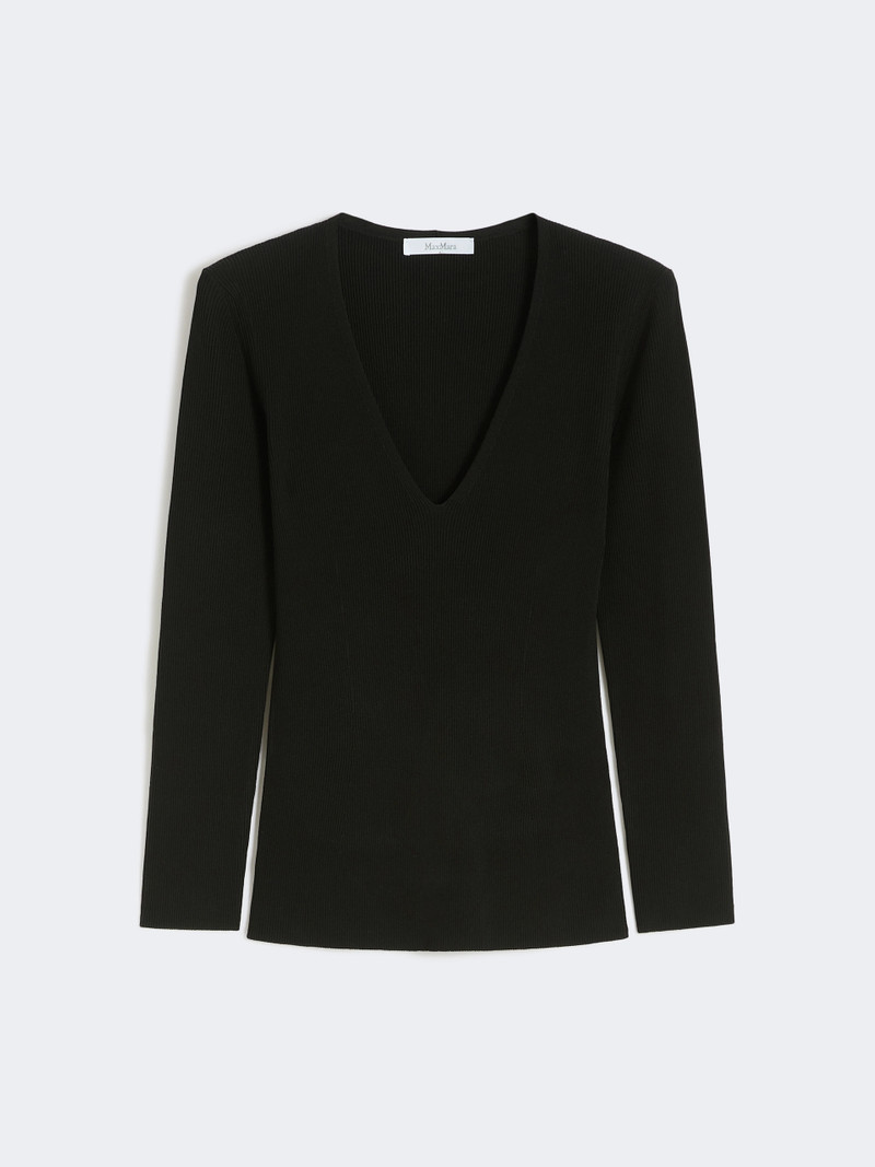 VELLO Viscose blend yarn jumper - BLACK 1