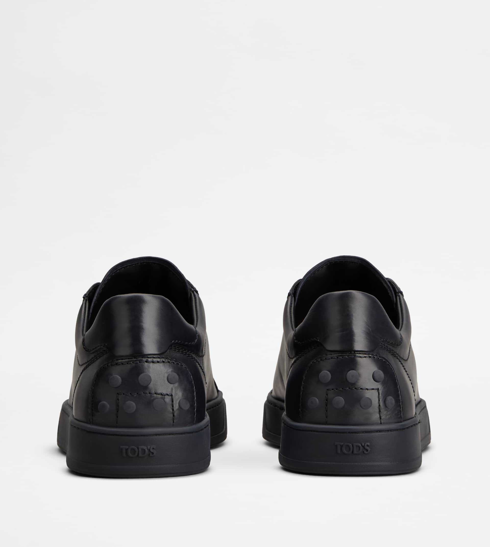 SNEAKERS IN LEATHER - BLUE - 3
