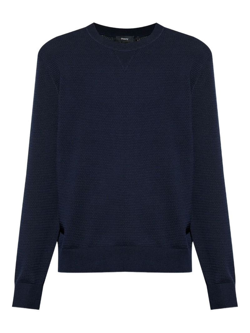 textured crew-neck jumper 1