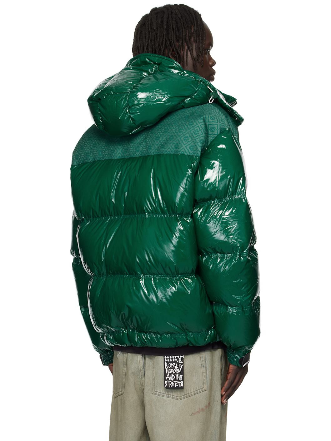 Green Nylon Down Jacket - 3