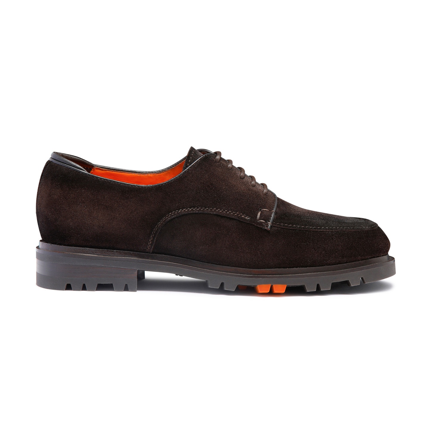 Men's dark brown suede Derby shoe - 1