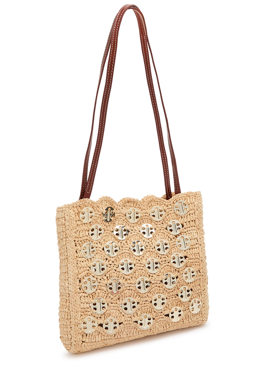 Rabanne 1969 Embellished Raffia Shoulder bag - 2