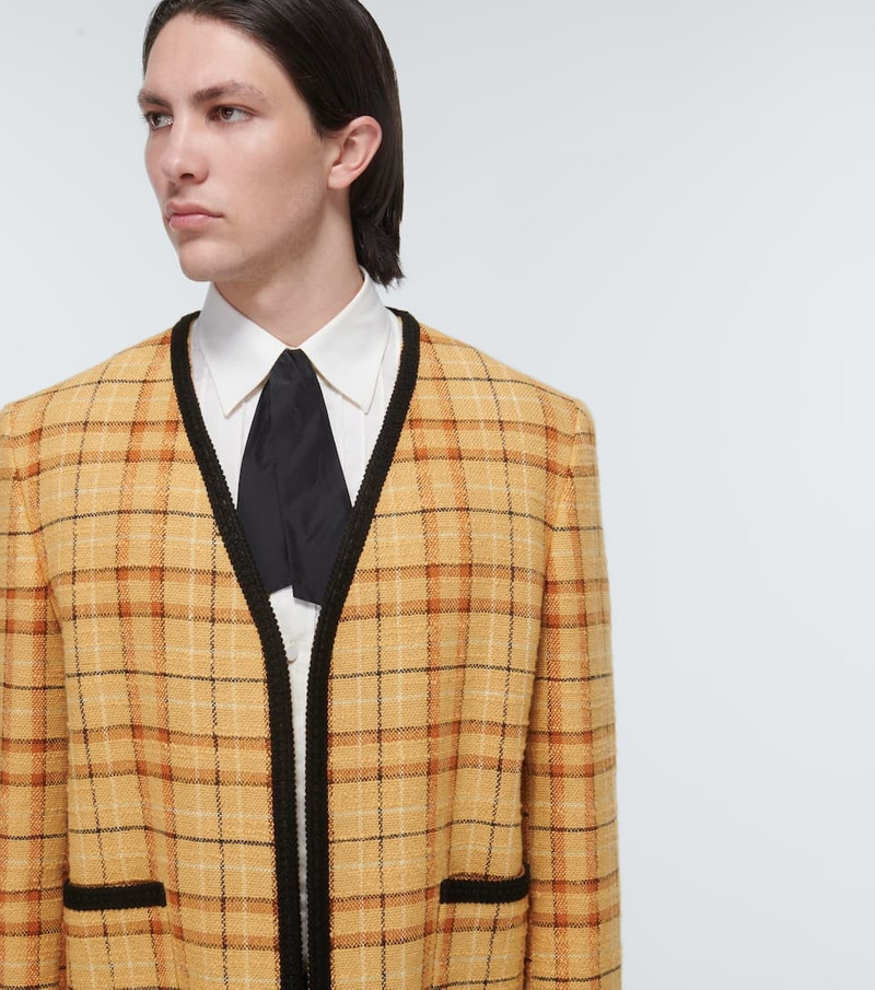 checked long-sleeve blazer 5