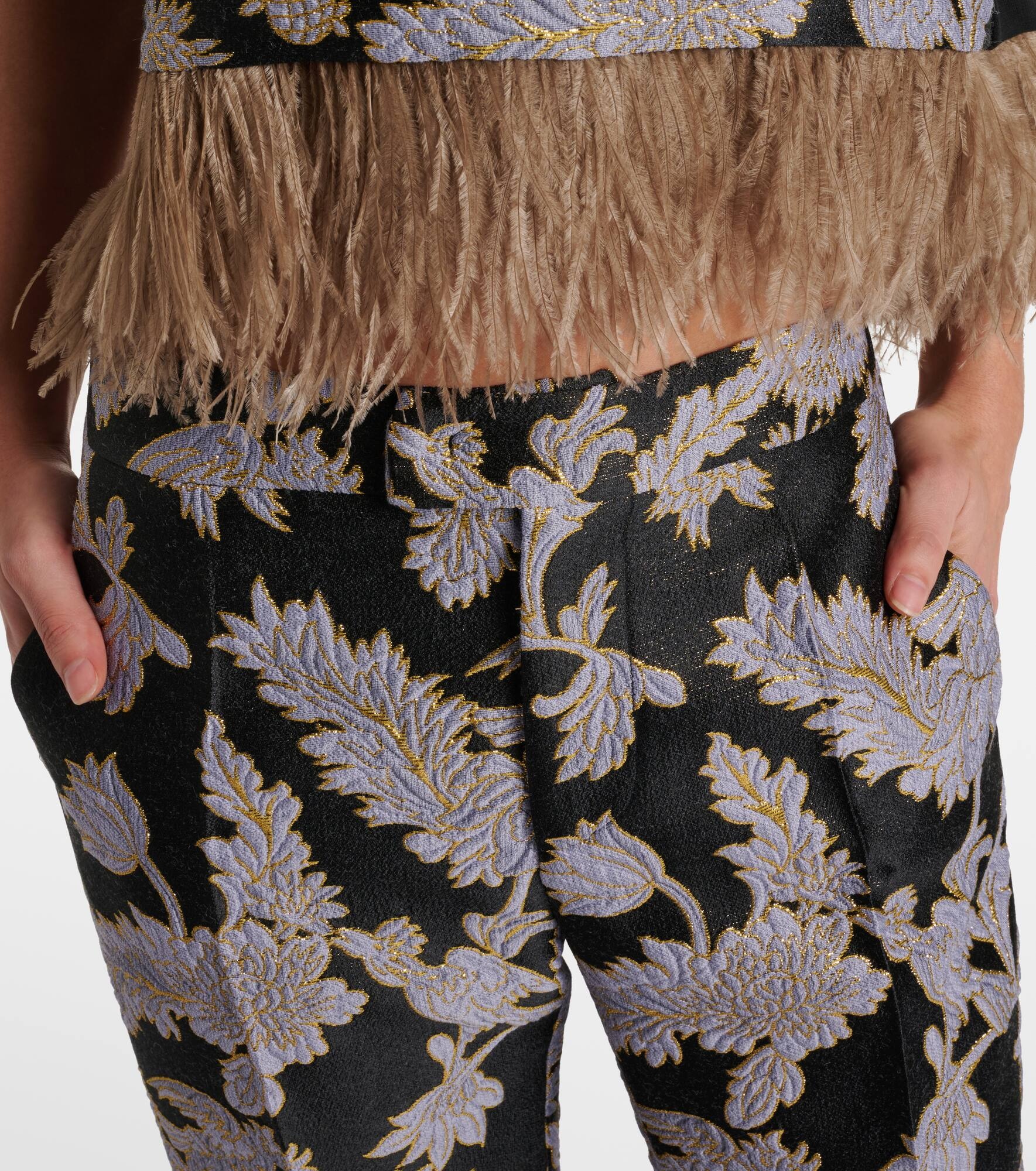 Saturday Night jacquard bootcut pants - 4