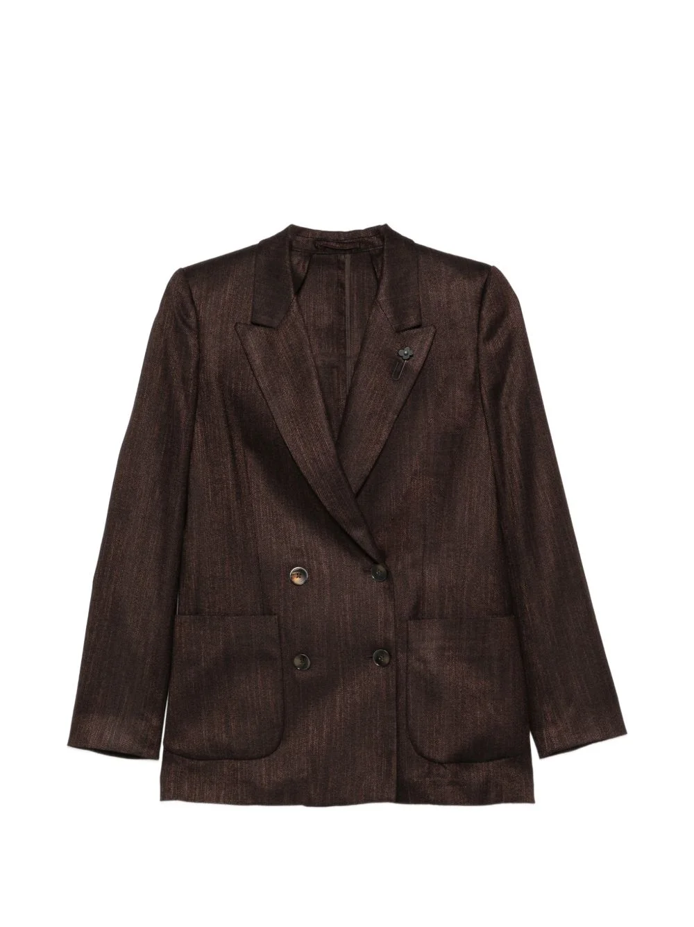 double-breasted peaked-lapel blazer - 1
