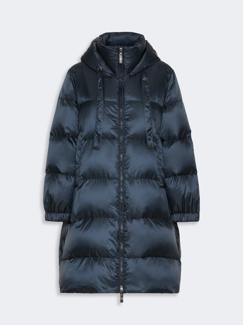 MARTE Roomy midi puffer in water-repellent quilted fabric - MIDNIGHTBLUE 1