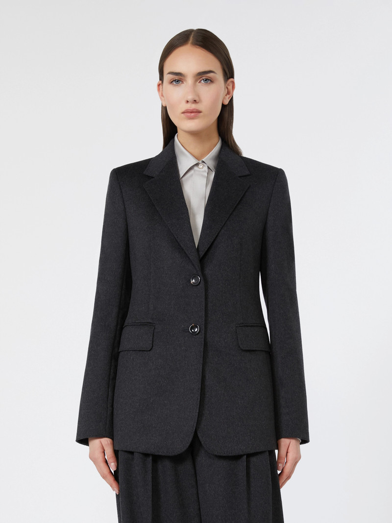 VOLPINO Single-breasted wool broadcloth blazer - DARK GREY 3