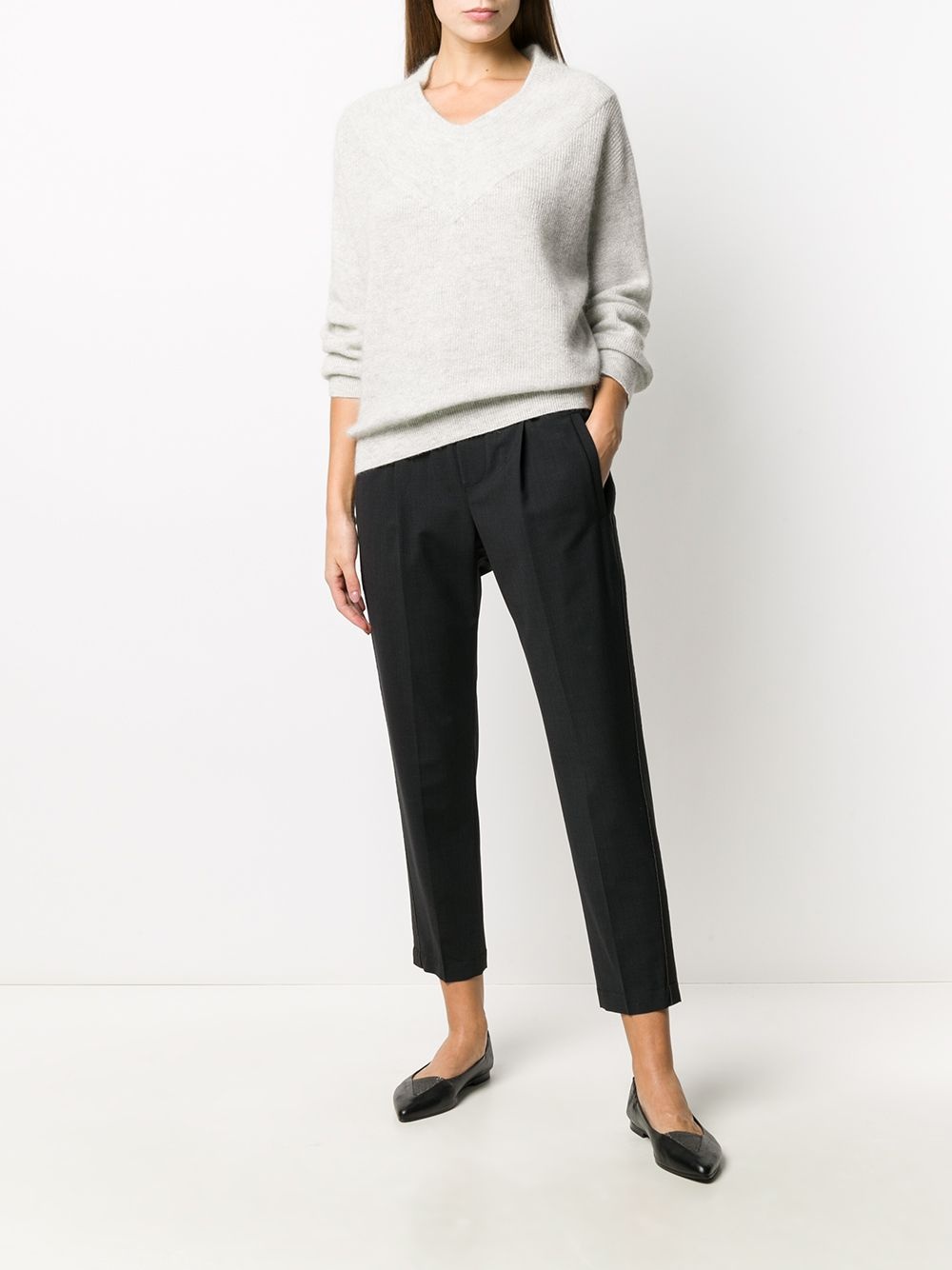 cropped elasticated-waist trousers - 2