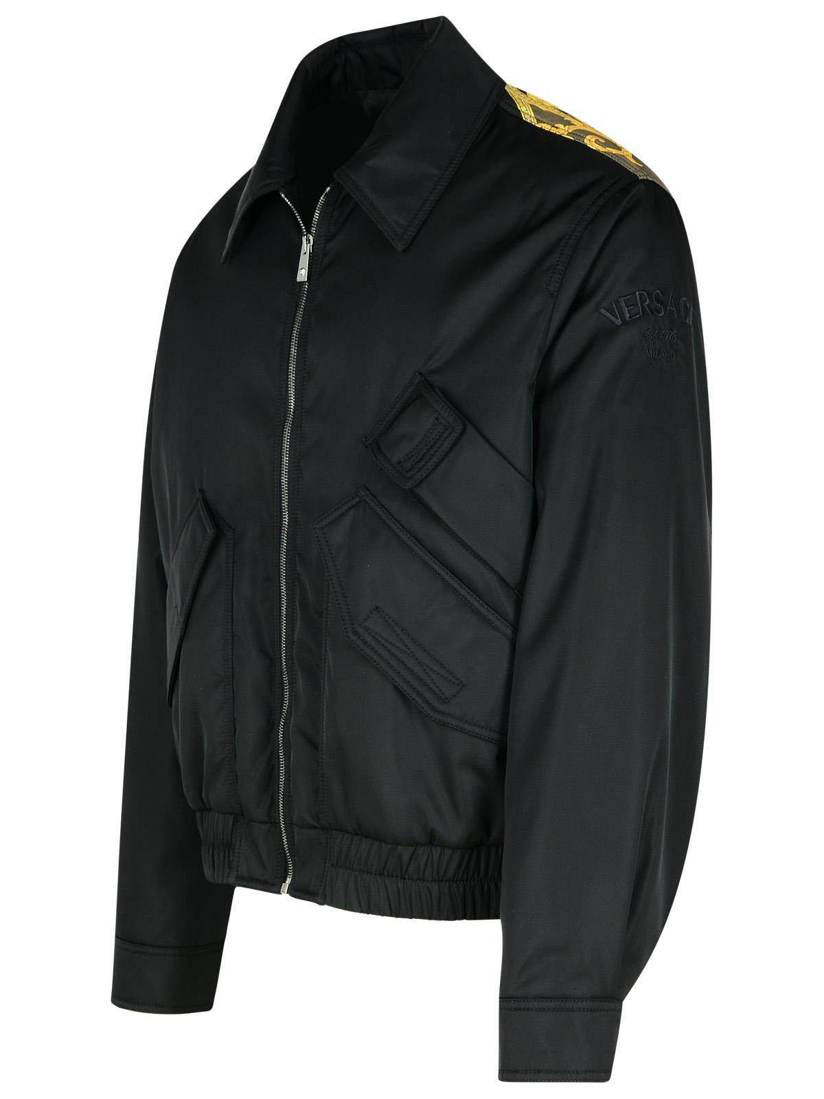 Versace Bomber Jacket In Black Polyamide Men - 2