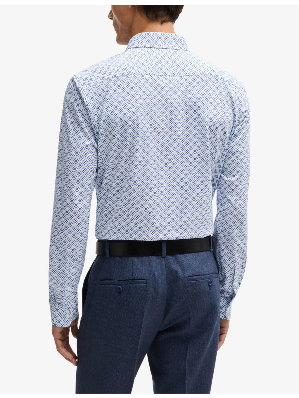Printed slim-fit cotton-blend jersey shirt - 4