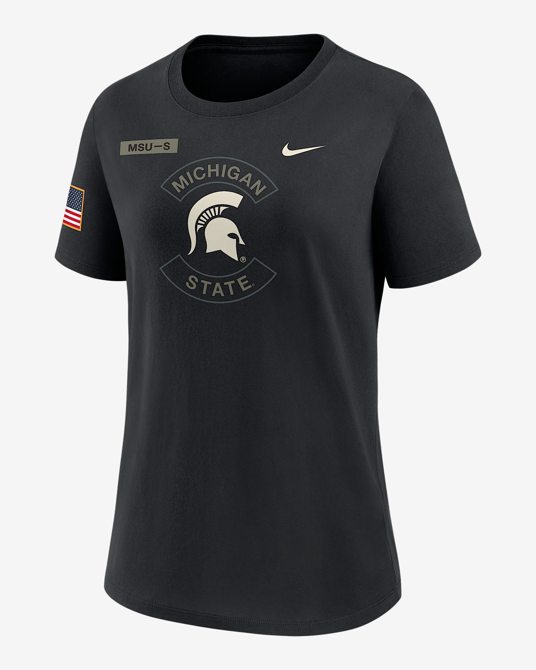 Michigan State Military Appreciation Women's Nike Dri-FIT College T-Shirt - 1