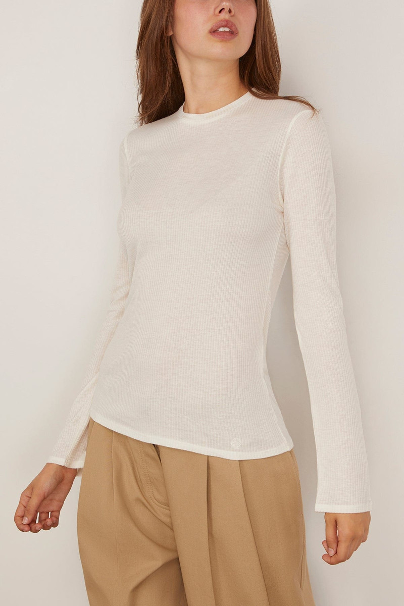 Ortigia Long Sleeve Top in Ivory 3