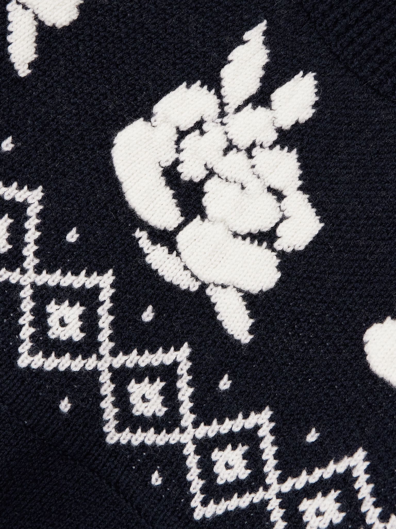 Intarsia-knit wool sweater Navy - 4
