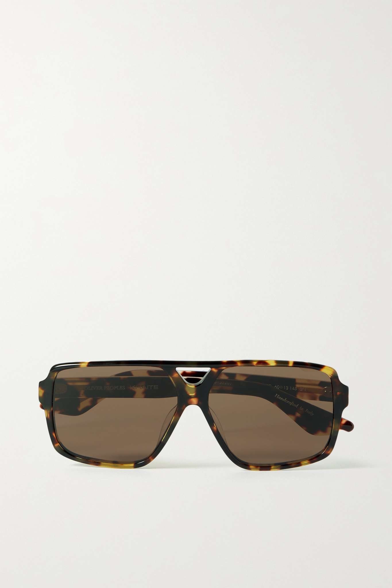 + Khaite 1977C aviator-style tortoiseshell acetate and gold-tone sunglasses - 1