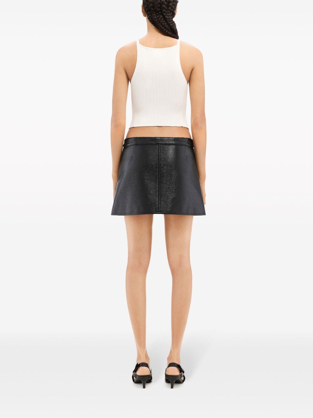 A-line coated miniskirt - 4