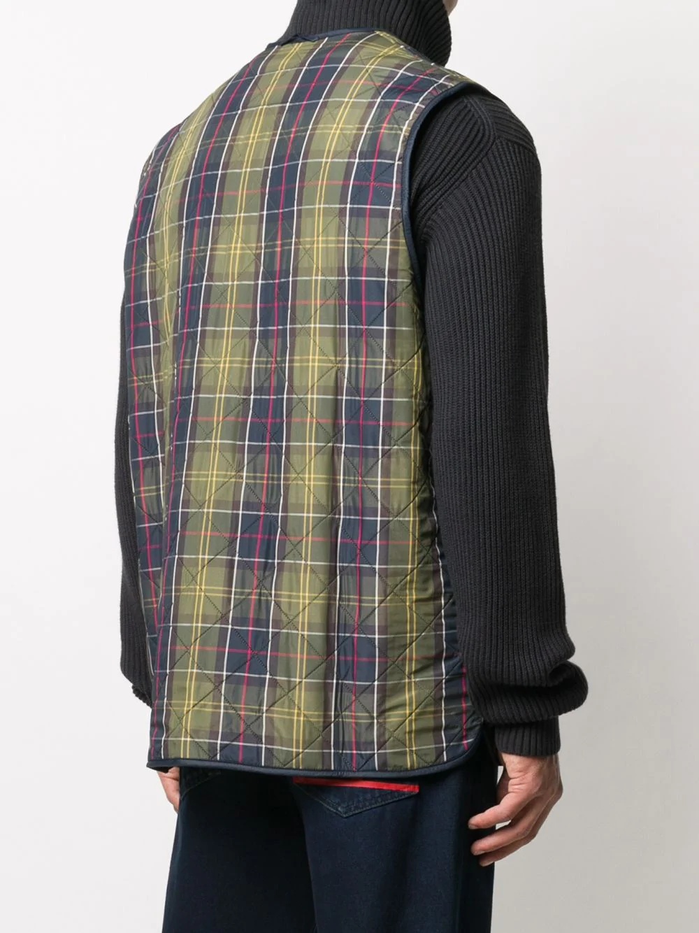 tartan print gilet - 4