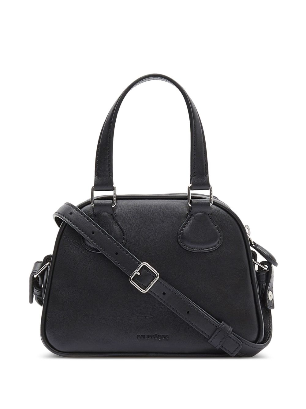 logo leather mini bowling bag - 3