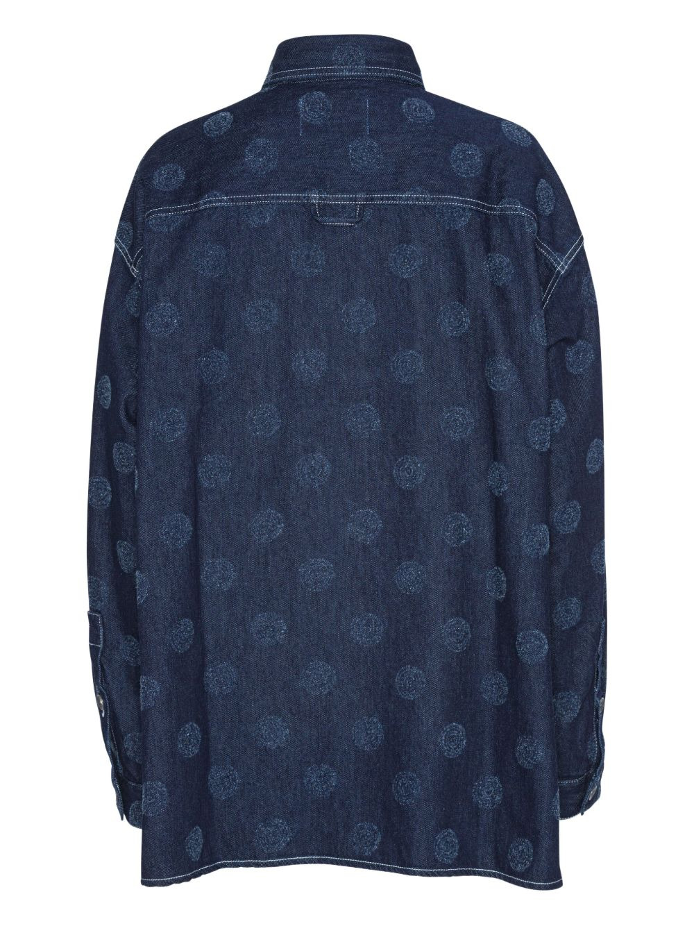 needle-punch dotted denim shirt - 2