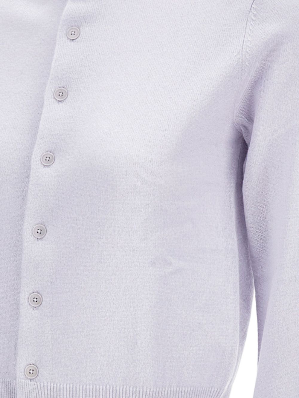 ribbed-collar button cardigan - 3