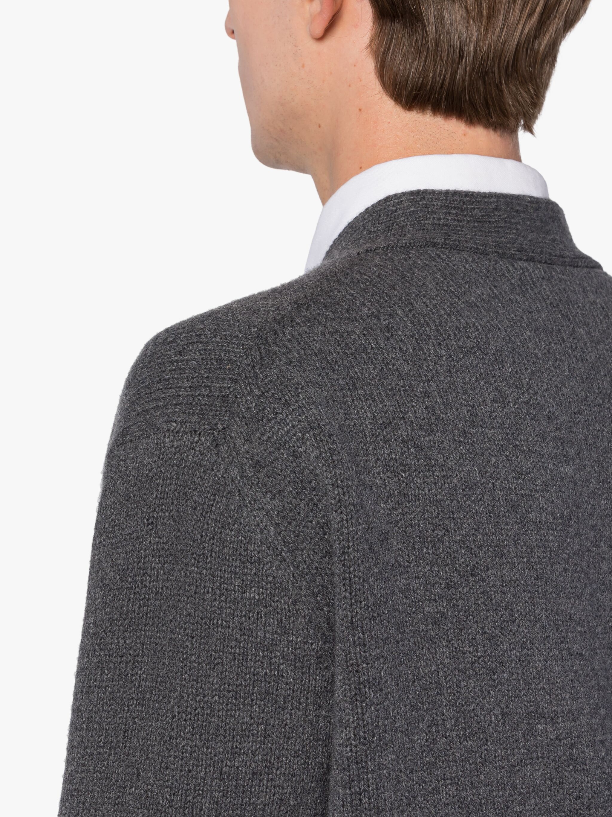 STOCKHOLM GREY MERINO WOOL & CASHMERE CARDIGAN - 6