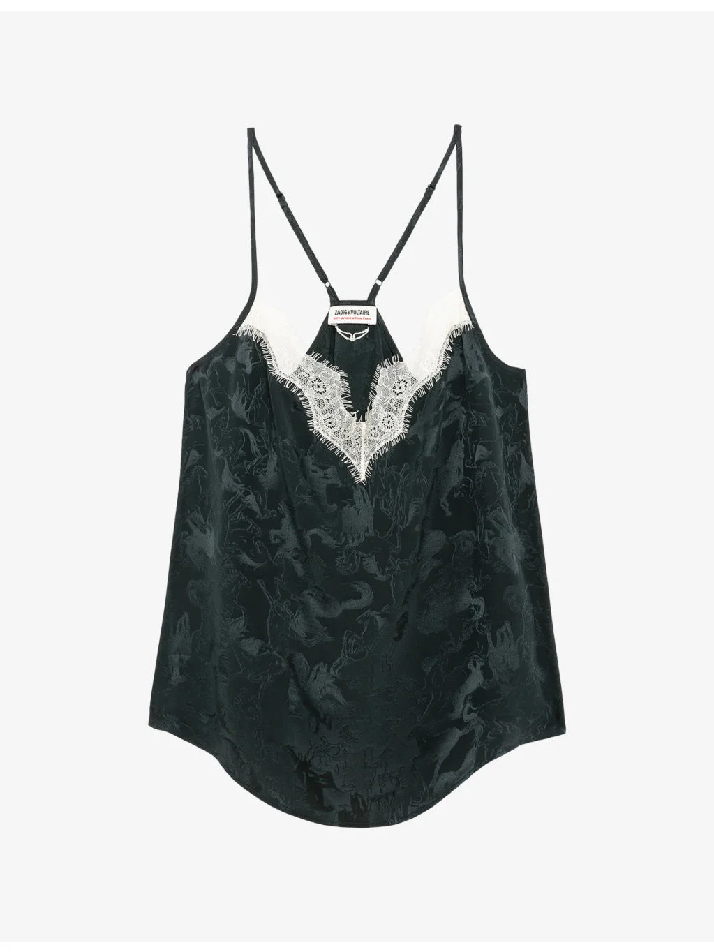 Cespa V-Neck Jacquard-Print Silk Cami - 1