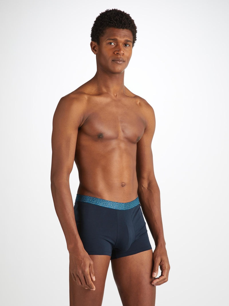 Derek Rose Men's Boxer Briefs Band 63 Pima Cotton Stretch Navy outlook