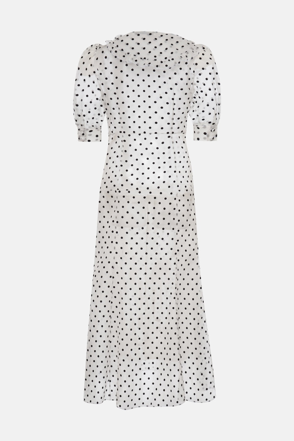FLOCKED POLKA DOT PRINT SILK ORGANZA DRESS - 2