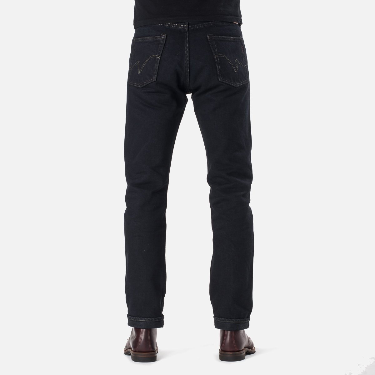 IH-888S-21od 21oz Selvedge Denim Medium/High Rise Tapered Cut Jeans - Indigo Overdyed Black - 3