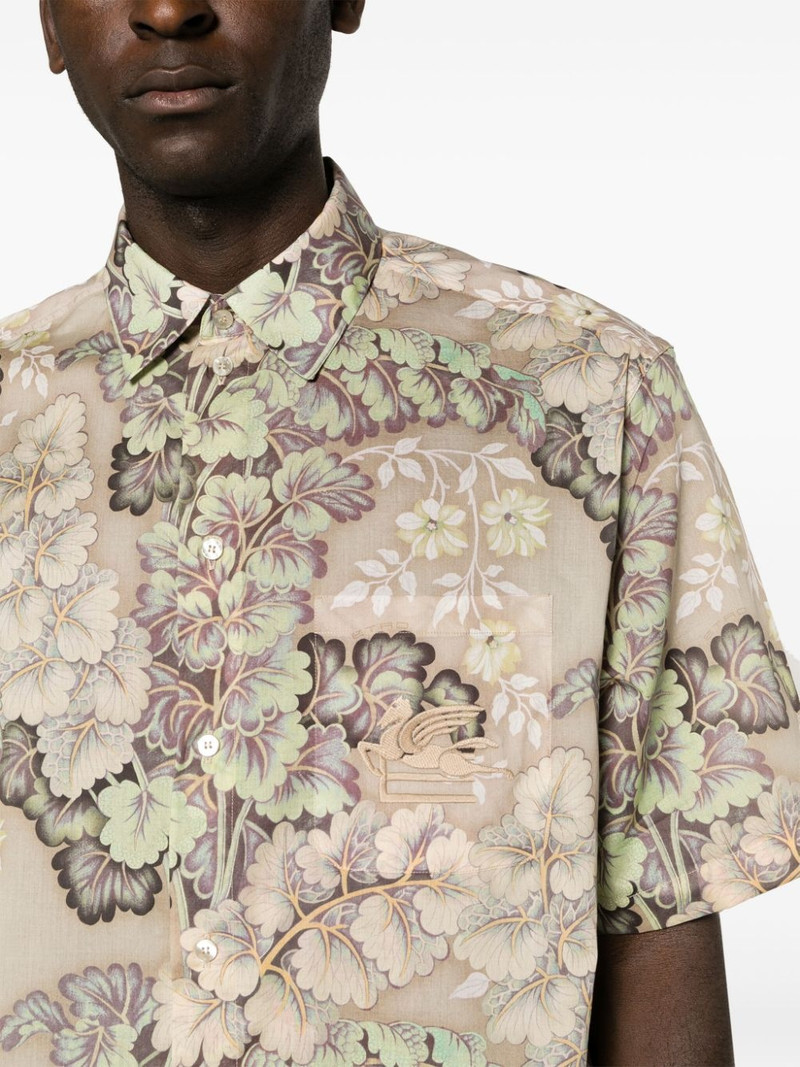 Pegaso-embroidered floral-motif shirt 5