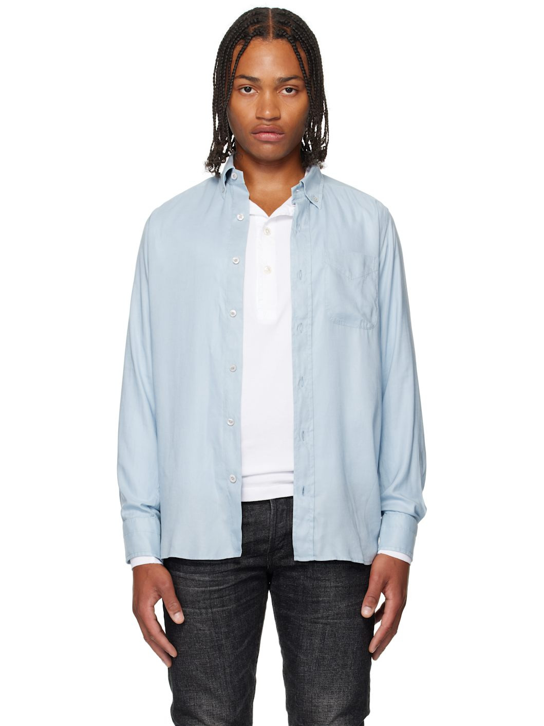 Blue Fluid Shirt - 1