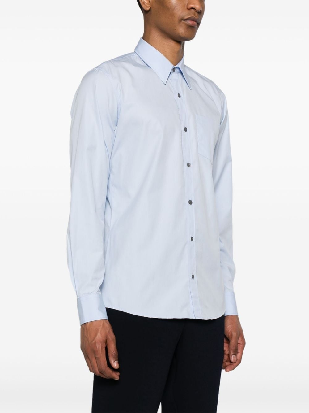 straight-collar cotton shirt - 3