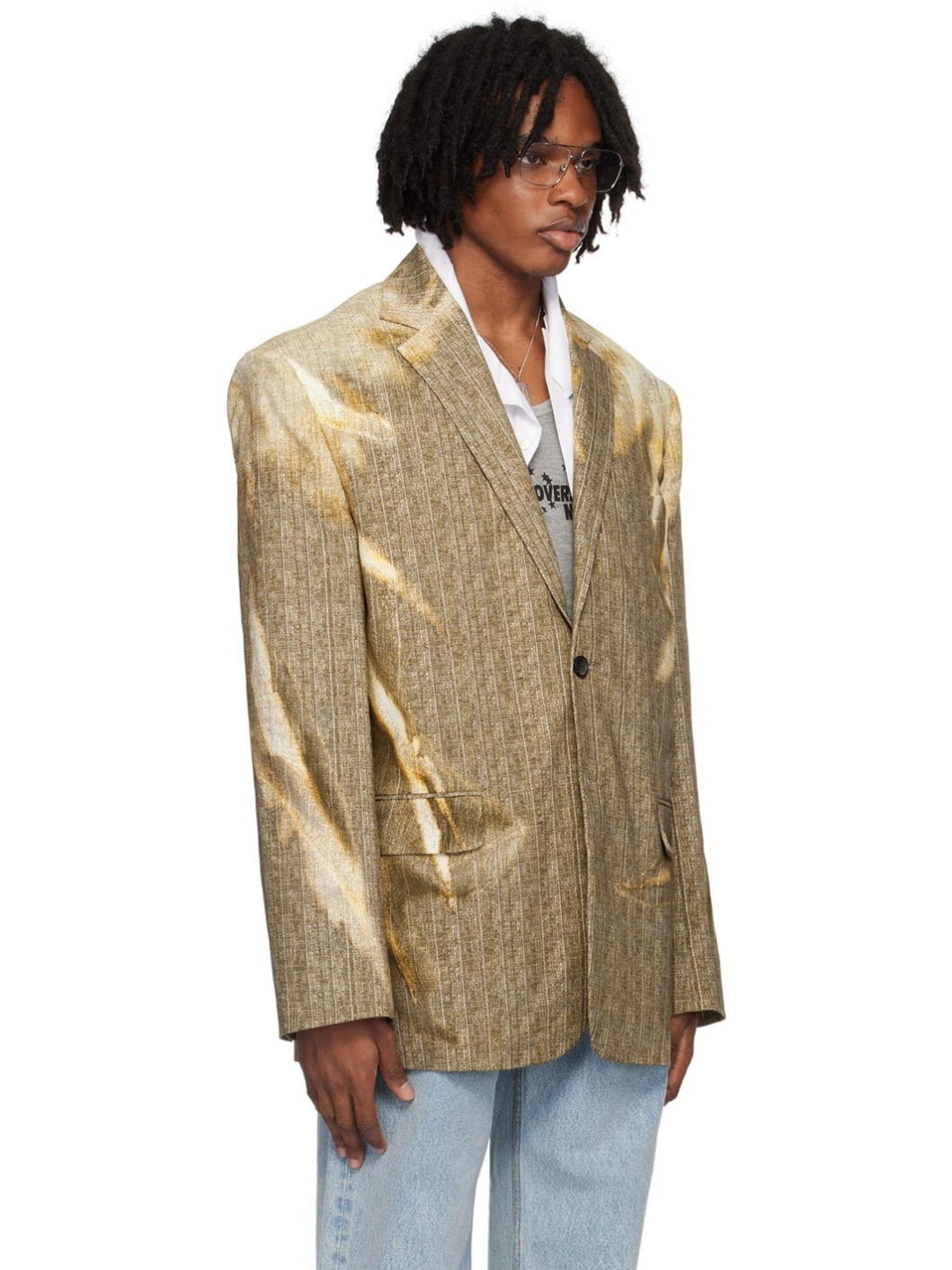 Beige Sun Bleached Blazer - 4