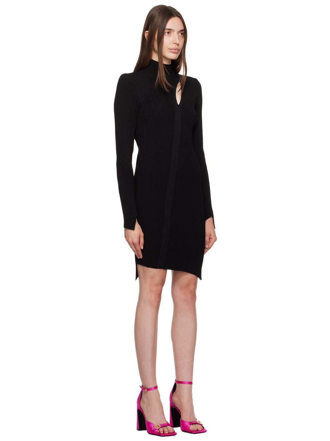 Black Slashed Minidress - 2
