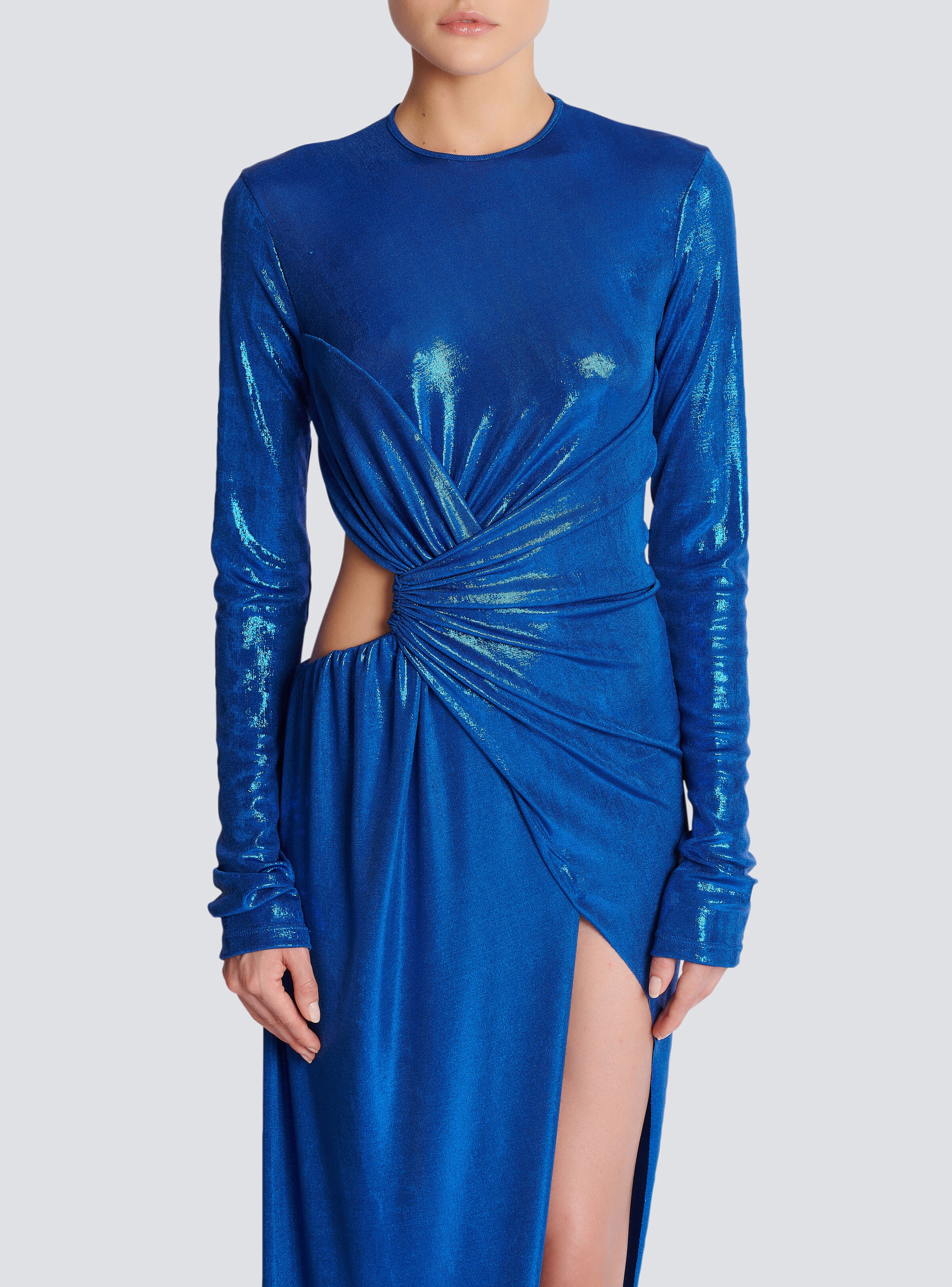 Draped jersey lamé dress - 5