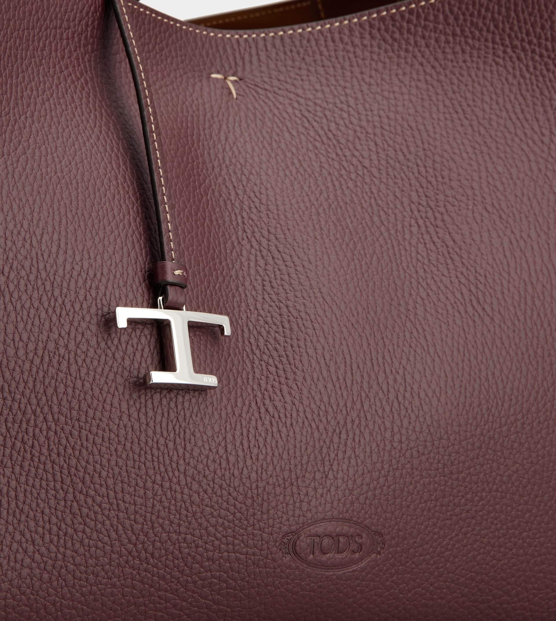 TOD'S BAG IN LEATHER MEDIUM - BURGUNDY - 5
