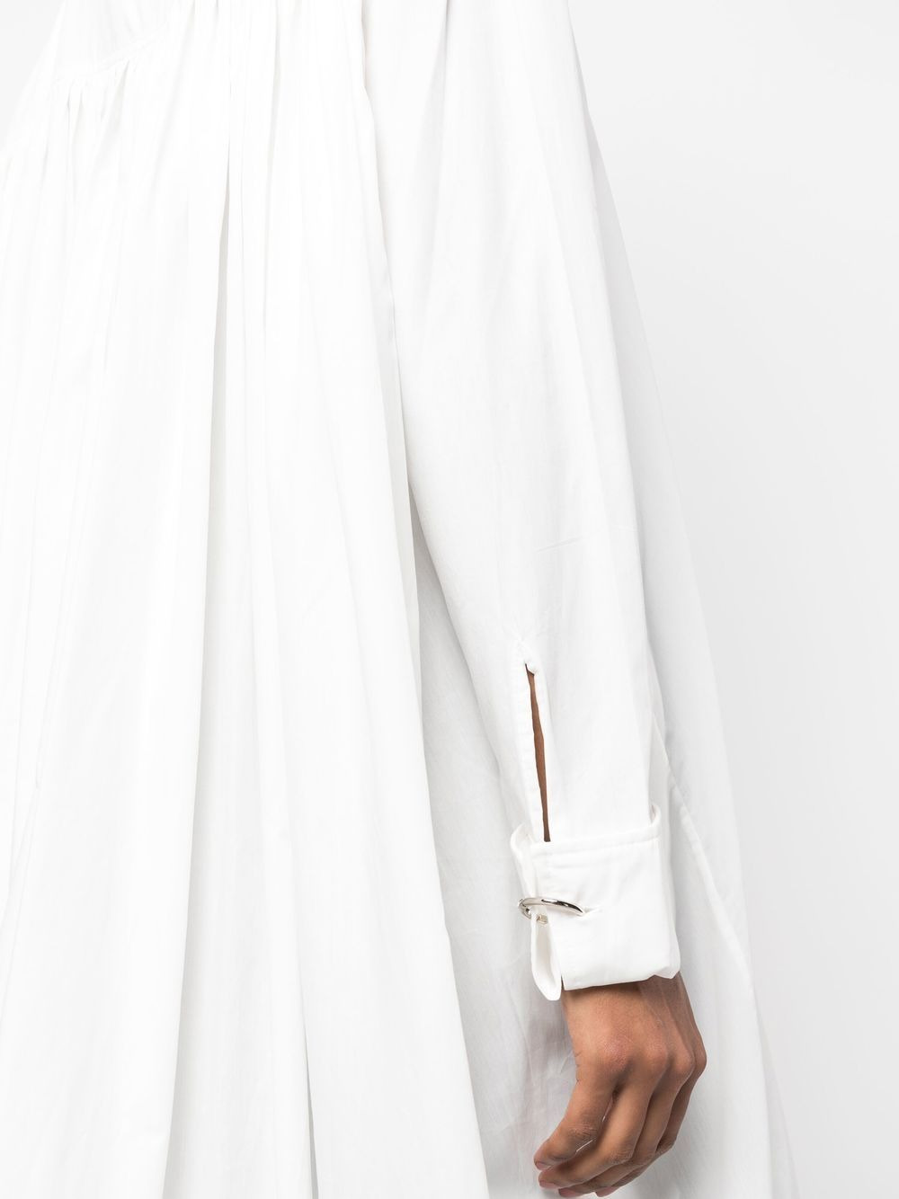 maxi pleat-detail shirt dress - 5
