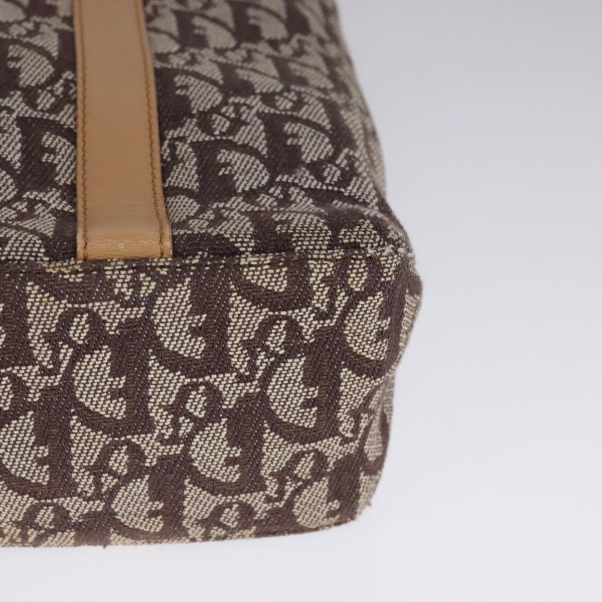 DIOR Trotter Canvas Hand Bag Brown Gold - 11