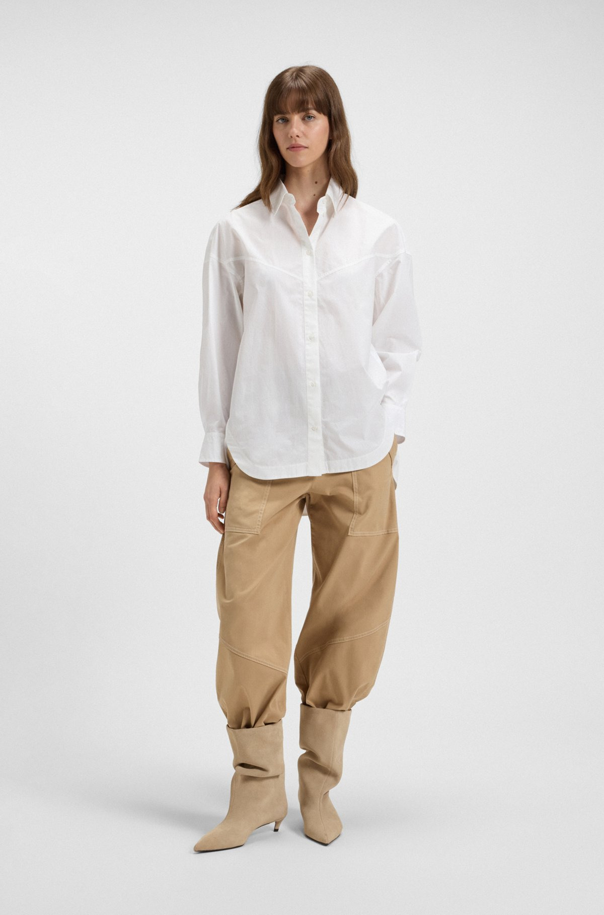 OVERSIZE-FIT BLOUSE IN COTTON POPLIN - 3