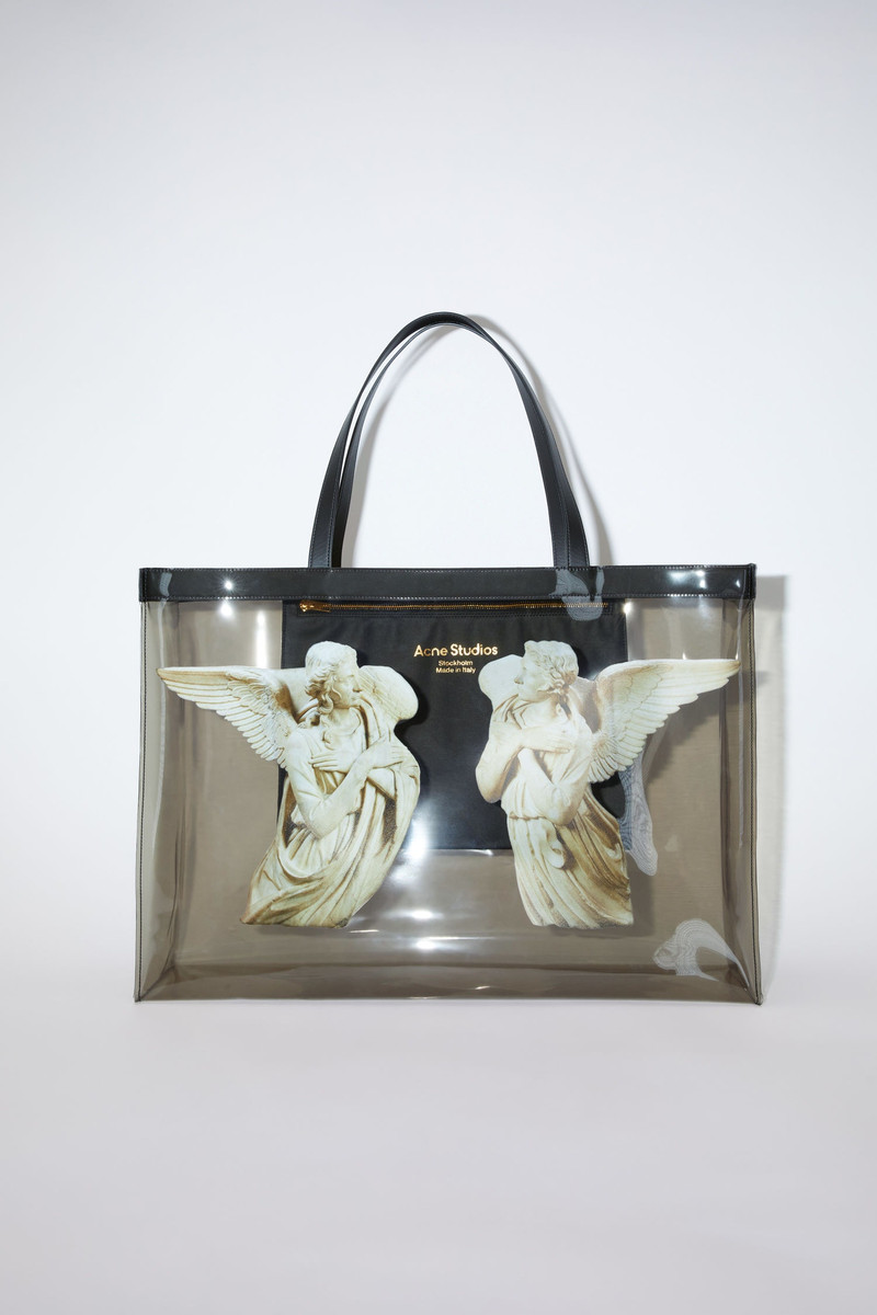 Clear print tote bag - Black 1