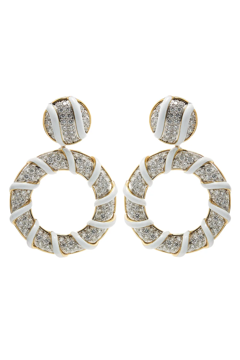 Diamond White Candy Stripe Earrings - 1