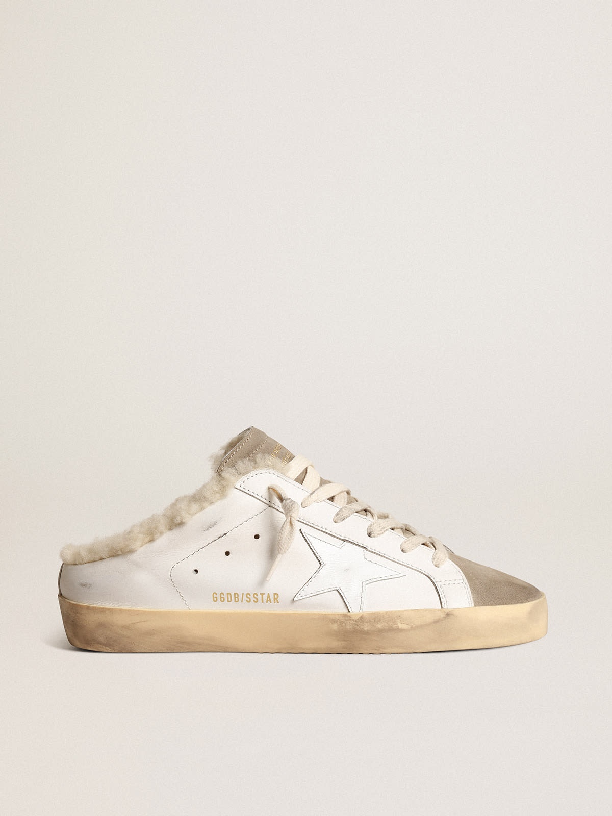 lady　1125 Golden Goose Super-Star Sabots with white leather star and