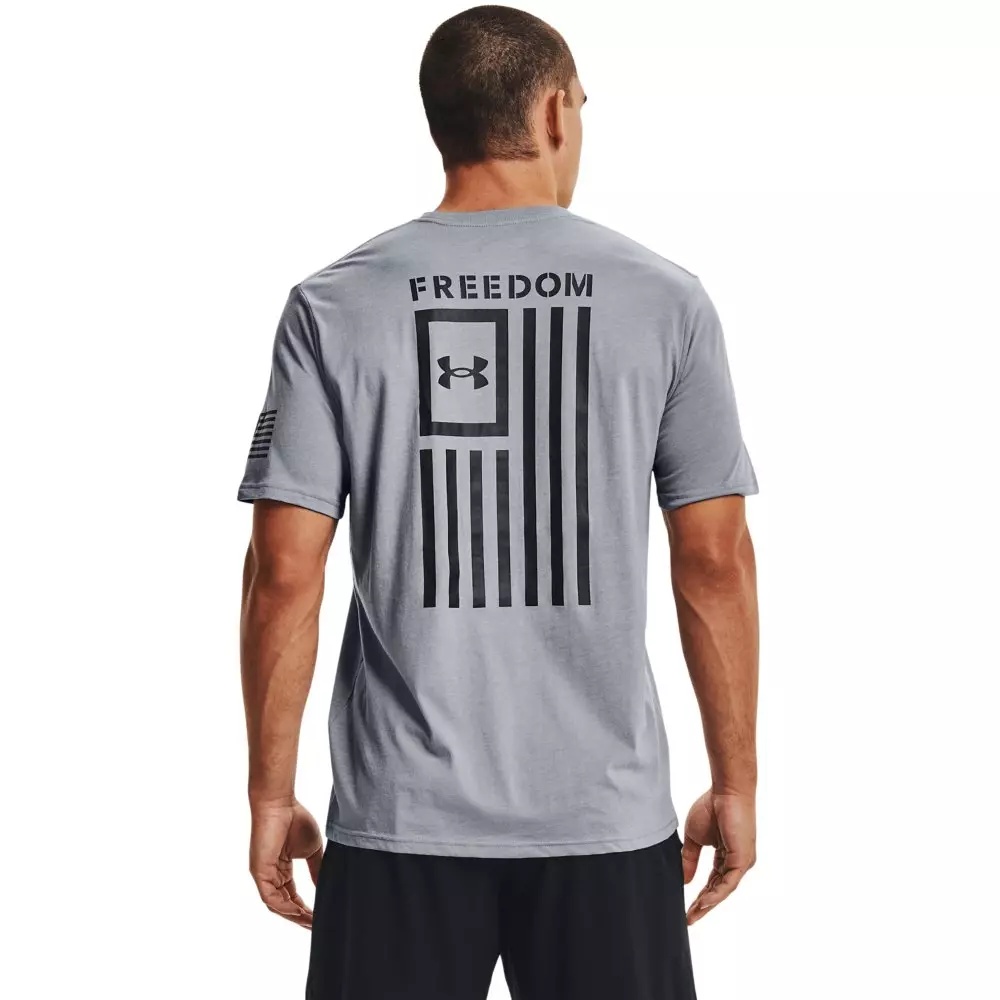 Men's Freedom Flag T-Shirt-Dk Grey - 2