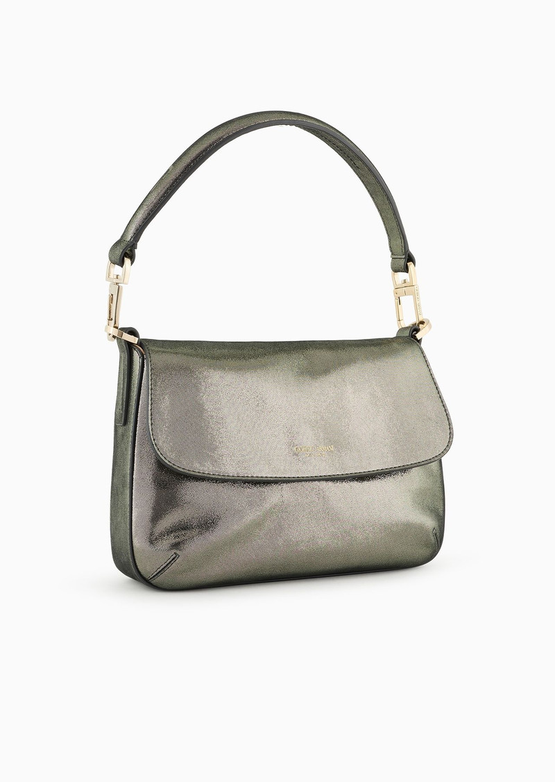 GIORGIO ARMANI Shimmering nubuck small Baguette bag la Prima Soft outlook
