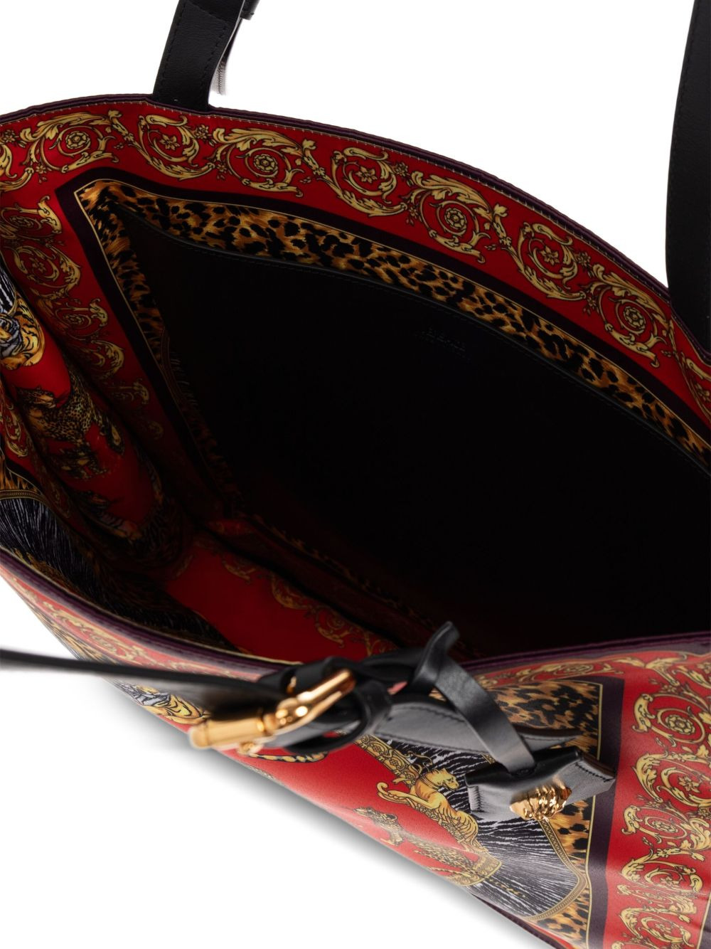animal-print baroque tote bag - 4